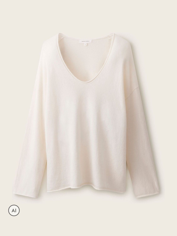 The White Company Kaschmirpullover mit abgerundetem V-Ausschnitt - Bild 5 von 5