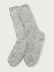Grau - The White Company Schlafsocken aus Kaschmir - Bild 1 von 2