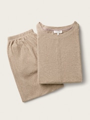 The White Company Brown Jersey Brushed Rib Lounge Pyjamas Set - Image 4 of 4