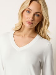 M&Co White V-Neck Jumper - Image 4 of 5
