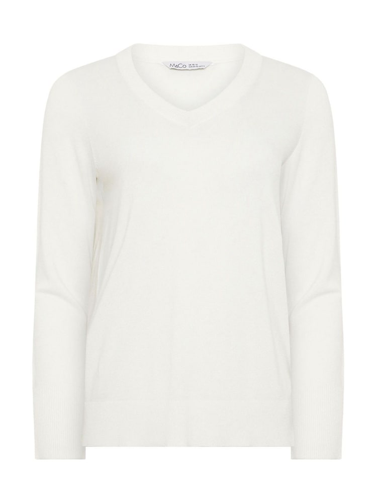 M&Co White V-Neck Jumper - Image 5 of 5