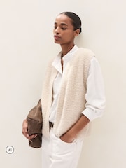 Gilet en maille bouclée The White Company - Image 1 de 5