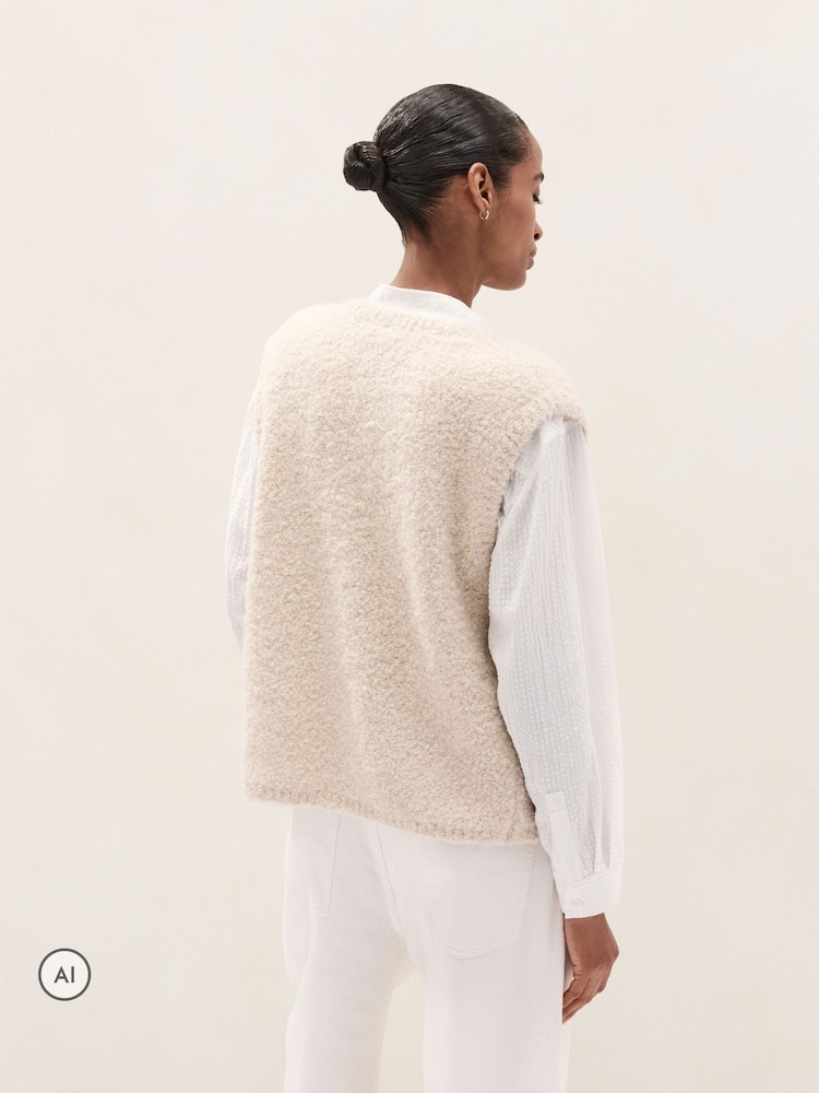 Gilet en maille bouclée The White Company - Image 2 de 5