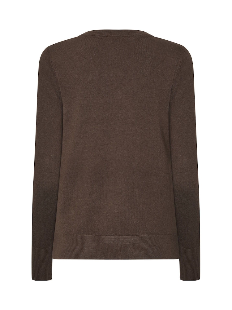 M&Co Brown V-Neck Jumper - Image 6 of 6