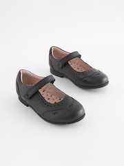 Black Wide Fit (G) Premium Leather Mary Janes - Image 1 of 5