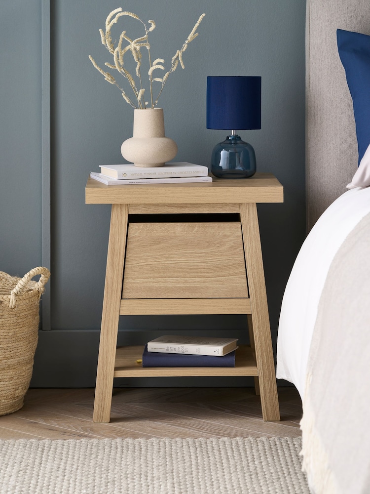 Light Oak Effect Bedside Table - Image 1 of 10