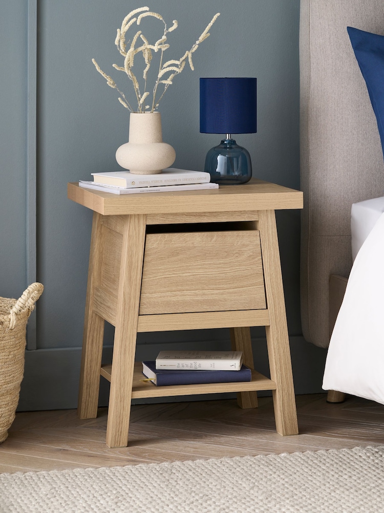 Light Oak Effect Bedside Table - Image 2 of 10