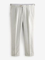 Natural Slim Fit Italian Wool Blend Check Suit Trousers - Image 6 of 9