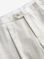 Natural Slim Fit Italian Wool Blend Check Suit Trousers - Image 9 of 9