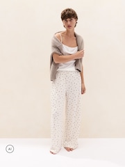 Maiou de pijama din jerseu reiat The White Company - Imaginea 2 din 5