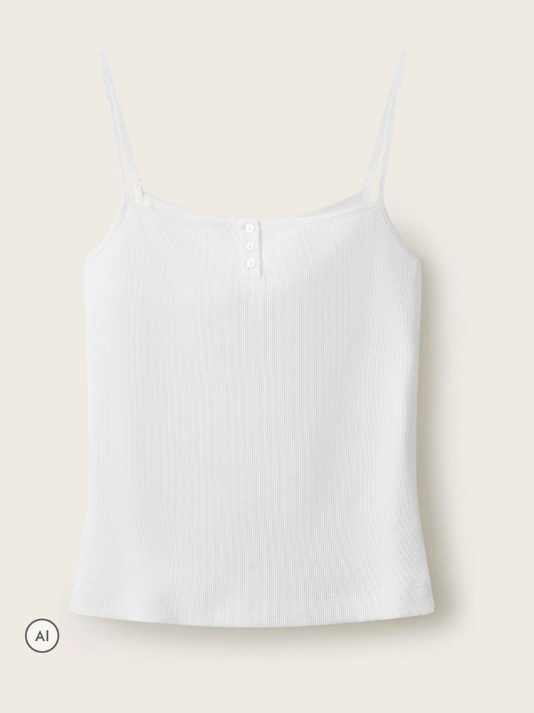 Maiou de pijama din jerseu reiat The White Company - Imaginea 5 din 5
