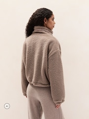 The White Company Brown Borg Zip Through Jacket - Image 4 of 4