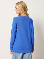 M&Co Cobalt Blue V-Neck Jumper - Image 2 of 5