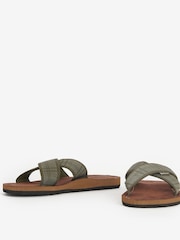 Barbour® Olive Green Tartan Toeman Beach Sandals - Image 6 of 7