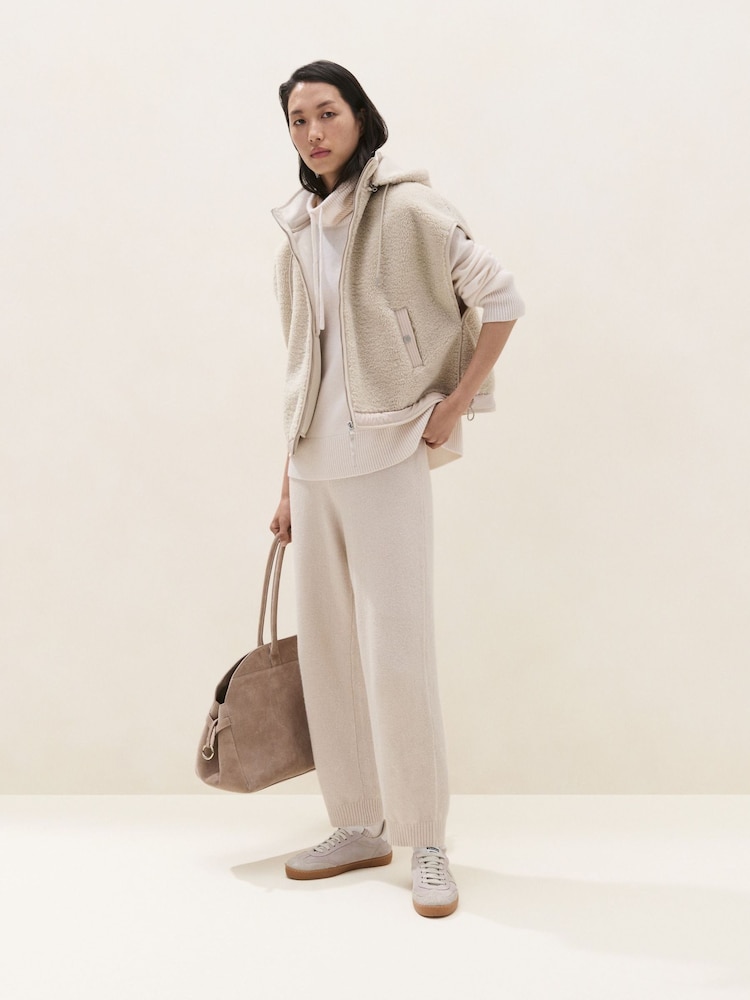 The White Company Brown Hooded Borg Gilet - Image 2 of 5