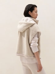 The White Company Brown Hooded Borg Gilet - Image 4 of 5