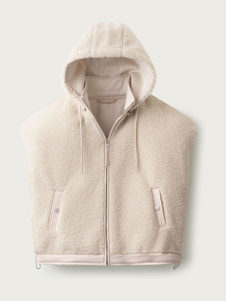 The White Company Brown Hooded Borg Gilet - Image 5 of 5