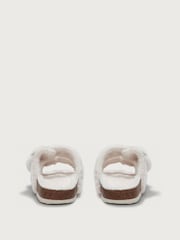 The White Company Faux Fur Buckle Cork Slider Slippers - صورة 3 من 3