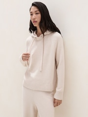 The White Company Natural Cosy Longline Seam Detail Hoodie - Image 1 of 5