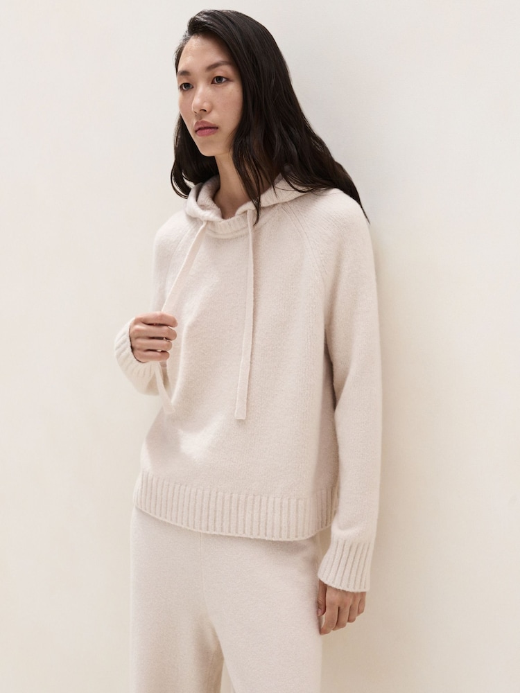 The White Company Natural Cosy Longline Seam Detail Hoodie - Image 1 of 5