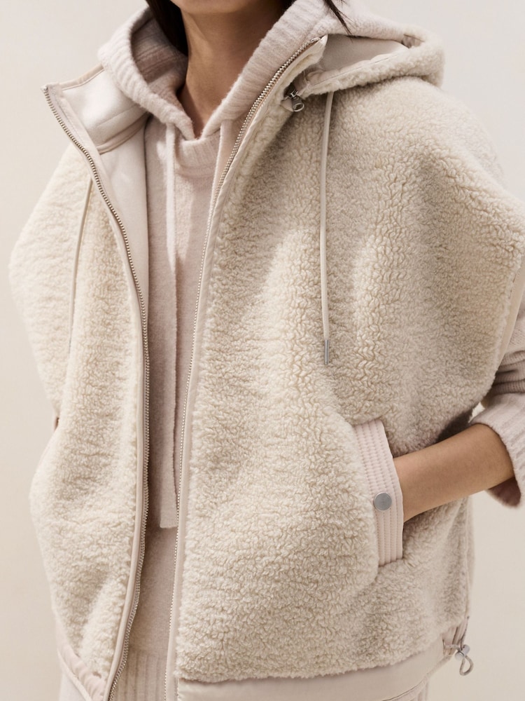 The White Company Natural Cosy Longline Seam Detail Hoodie - Image 2 of 5