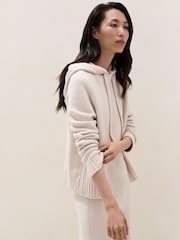 The White Company Natural Cosy Longline Seam Detail Hoodie - Image 4 of 5