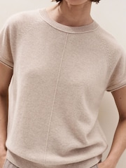 The White Company Natural Cashmere Extended Shoulder Knitted T-Shirt - Image 2 of 4