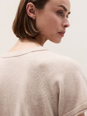 The White Company Natural Cashmere Extended Shoulder Knitted T-Shirt - Image 3 of 4
