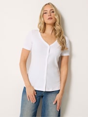 Long Tall Sally White Button Through T-Shirt - Image 1 of 5