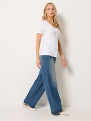 Long Tall Sally White Button Through T-Shirt - Image 2 of 5