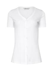 Long Tall Sally White Button Through T-Shirt - Image 5 of 5