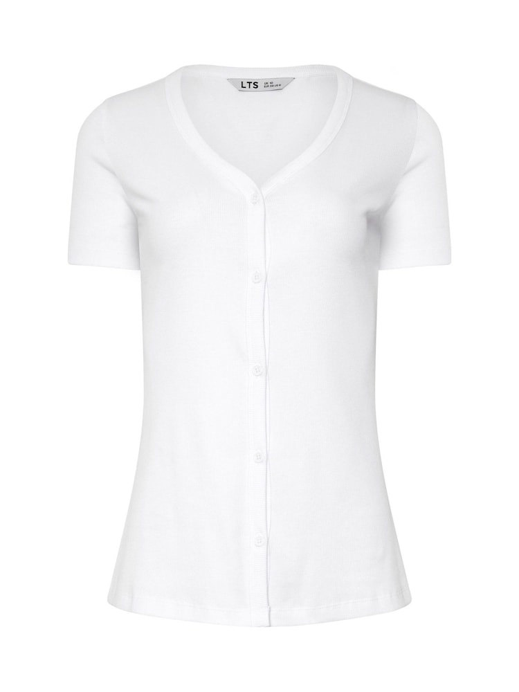 Long Tall Sally White Button Through T-Shirt - Image 5 of 5 Long Tall Sally White Button Through T-Shirt - Image 5 of 5