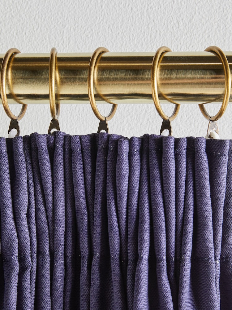 Antique Brass 28mm Diameter Metal Curtain Pole Rings 6 Pack - Image 1 of 3