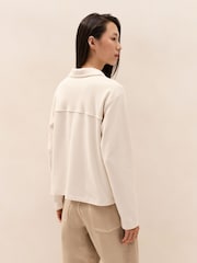The White Company White Brushed Cotton Boxy Jersey Shirt With  Cotton - Image 3 of 4