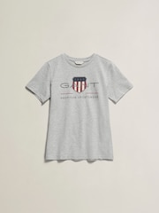 GANT Grey Archive Shield Short Sleeve T-Shirt - Image 1 of 2