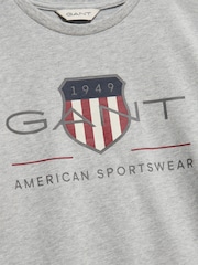 GANT Grey Archive Shield Short Sleeve T-Shirt - Image 2 of 2