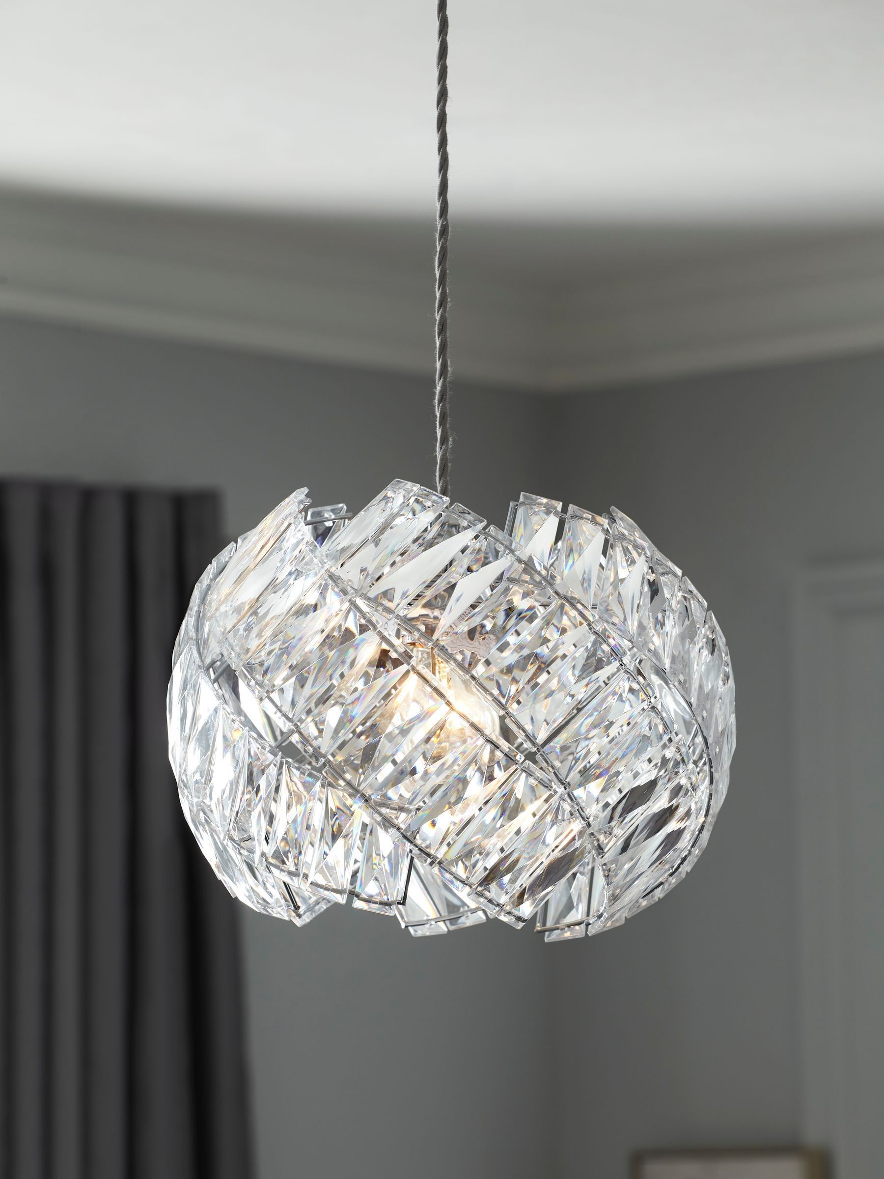Buy Chrome Belgravia Easy Fit Shade Ceiling Light from Next USA