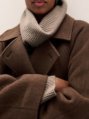 The White Company Grey Ribbed Snood With Cashmere - Image 1 of 2