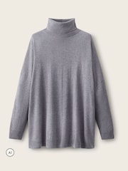 The White Company Grey Oversized Longline Funnel Neck Jumper With Cashmere - Image 5 of 5