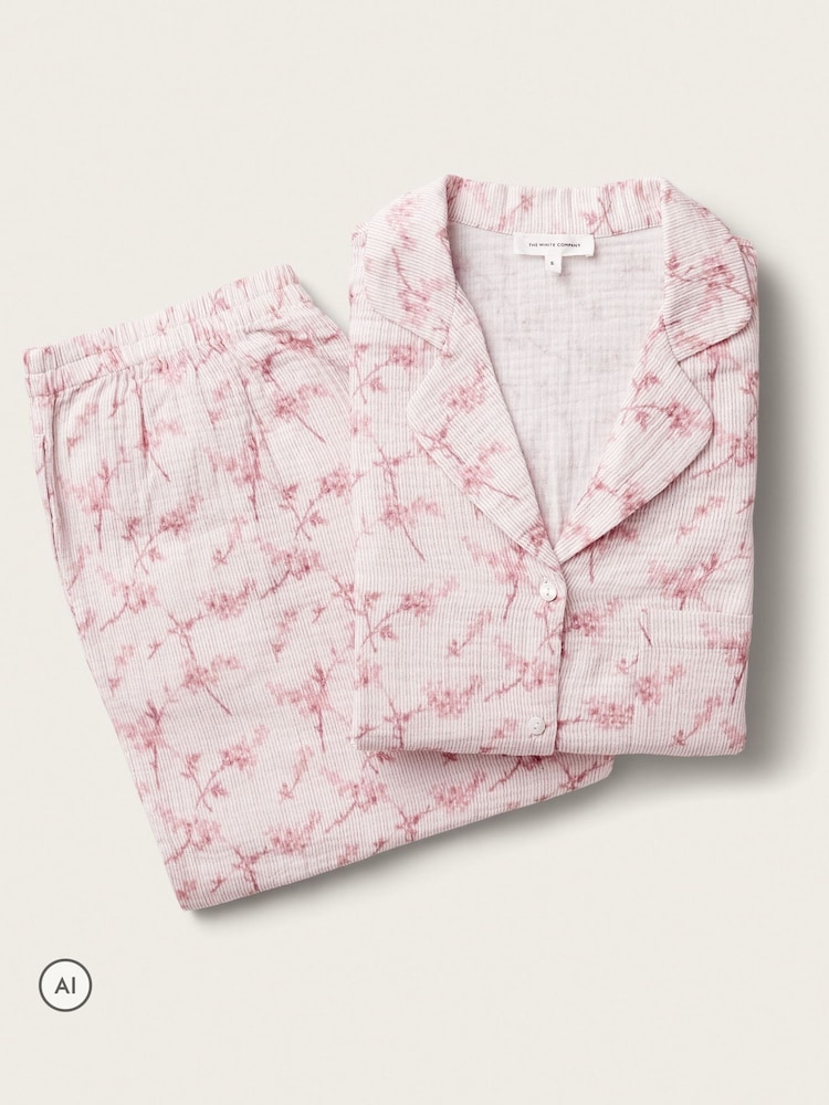 The White Company dobbelt bomulds blomstret afslappet Pyjamas sæt - Billede 4 af 4