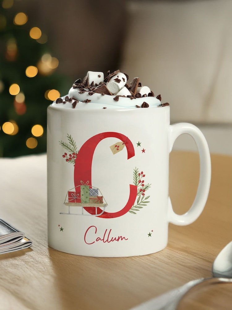 Personalised Christmas Initial Mug by PMC - Image 2 of 4 Personalised Christmas Initial Mug by PMC - Image 2 of 4