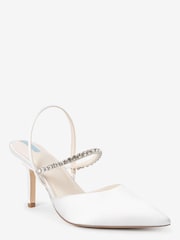 Ivory Ivory Forever Comfort Wedding Satin Jewel Slingback Bridal Shoes - Image 3 of 5