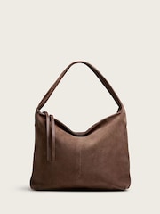 The White Company Brown Suede Small Hobo Bag - Image 3 of 6