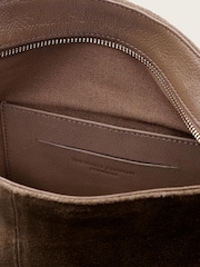The White Company Brown Suede Small Hobo Bag - Image 6 of 6