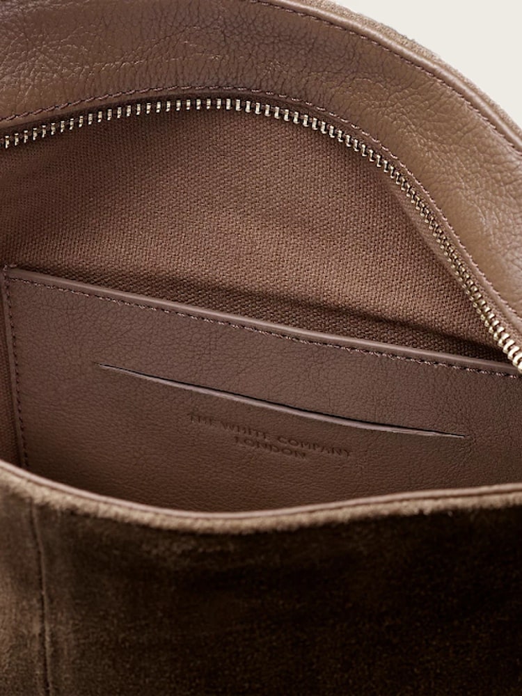 The White Company Brown Suede Small Hobo Bag - Image 6 of 6 The White Company Brown Suede Small Hobo Bag - Image 6 of 6
