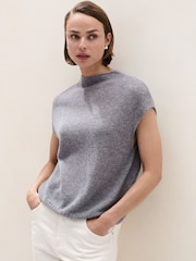 The White Company gestricktes Layering-T-Shirt aus Kaschmir mit High Neck - Bild 1 von 4