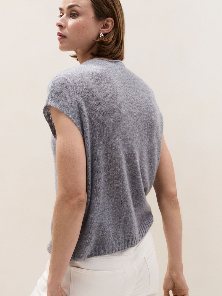 The White Company gestricktes Layering-T-Shirt aus Kaschmir mit High Neck - Bild 4 von 4