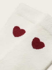 The White Company Heart Motif Detail Bed Socks With Cashmere - Slika 2 od 2