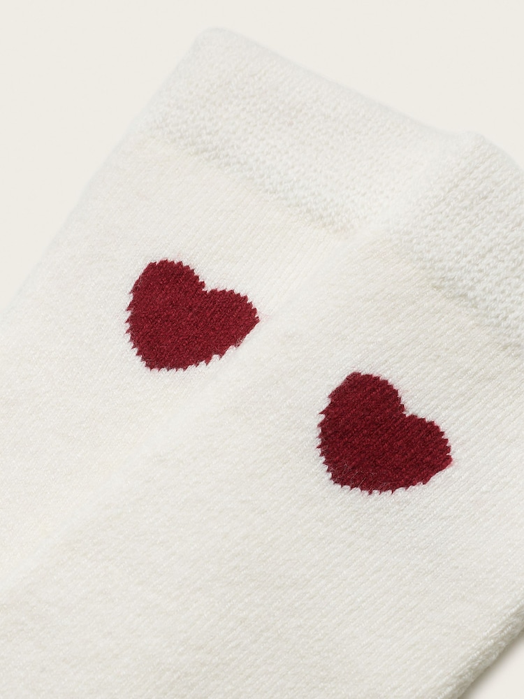 The White Company Heart Motif Detail Bed Socks With Cashmere - Slika 2 od 2 The White Company Heart Motif Detail Bed Socks With Cashmere - Slika 2 od 2