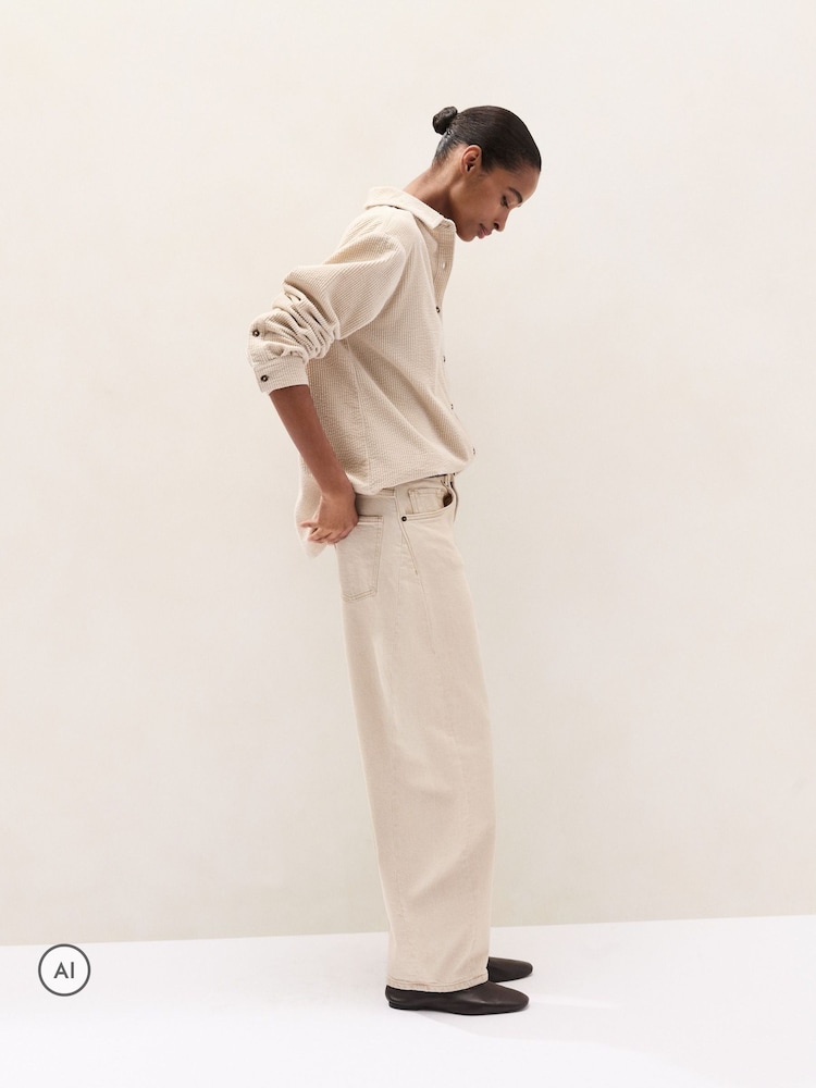 The White Company Cream Relaxed Cord Boyfriend Shirt - Image 2 of 2